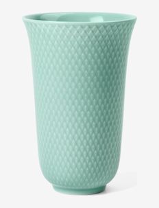 Rhombe Color Vase H15 aqua porselen, Lyngby Porcelæn