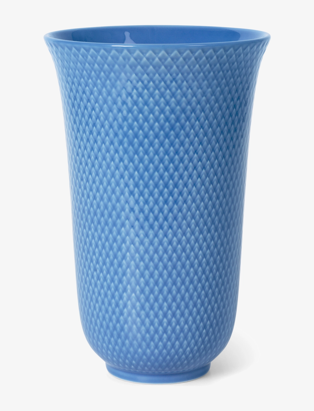 Lyngby Porcelæn Rhombe Color Vase H20 blue porcelain - Lyngby Porcelæn - BLUE / blue