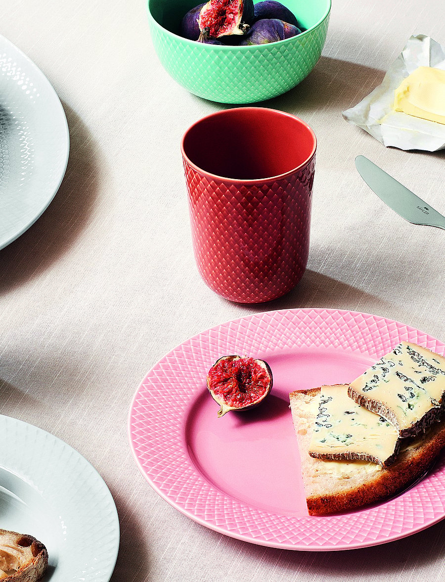 Lyngby Porcelæn - Rhombe Color Lunch plate - assiettes à dessert - rose - 4