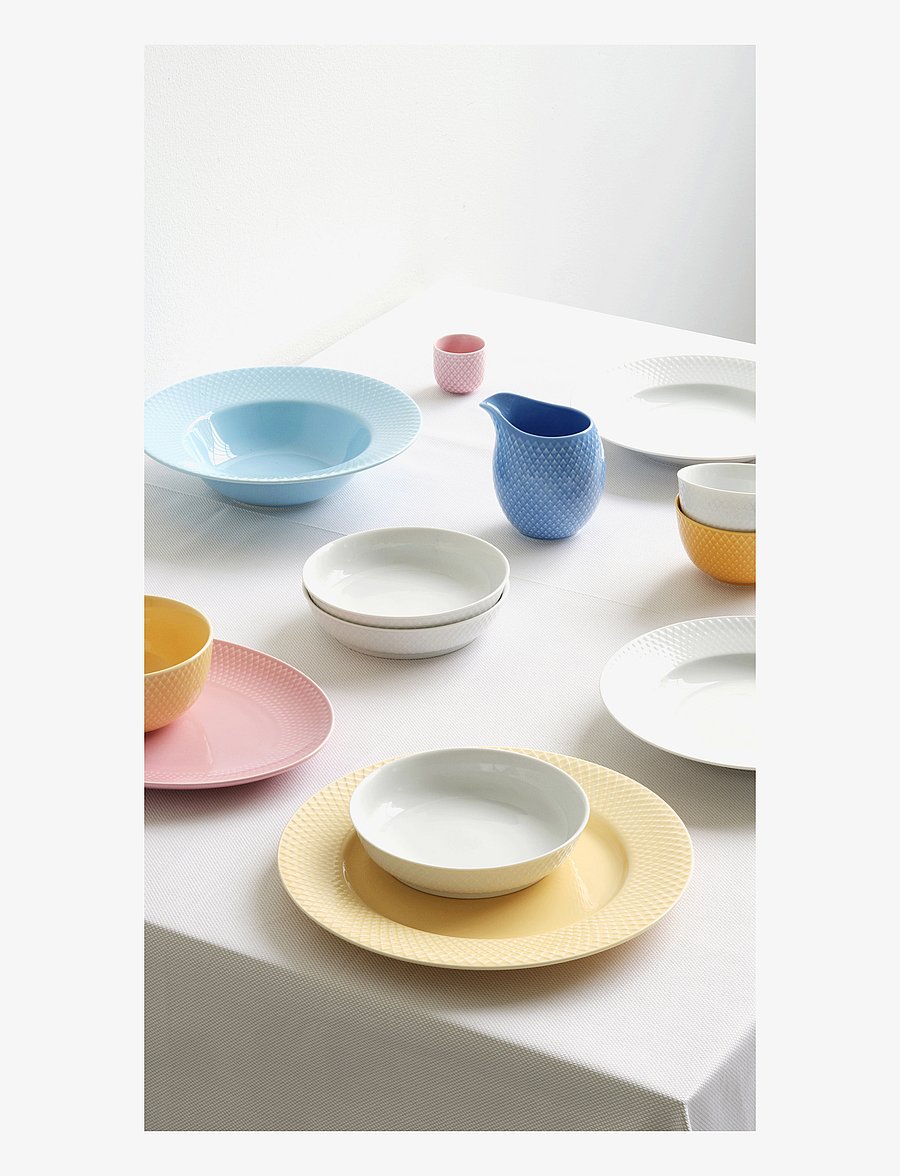 Lyngby Porcelæn - Rhombe Dessert plate Ø16 cm white - diepe borden - white - 4