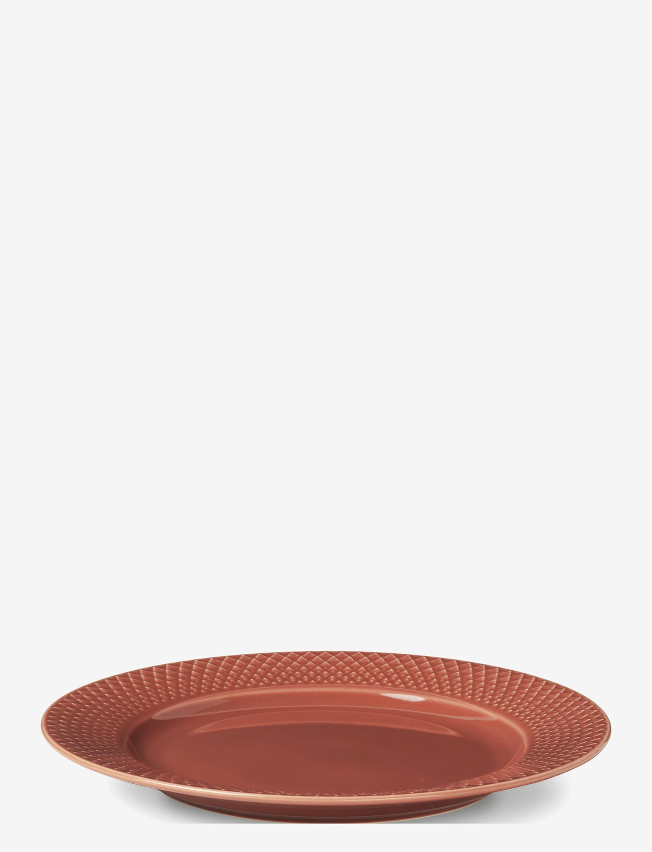 Lyngby Porcelæn - Rhombe Color Lunch plate - laagste prijzen - terracotta - 0