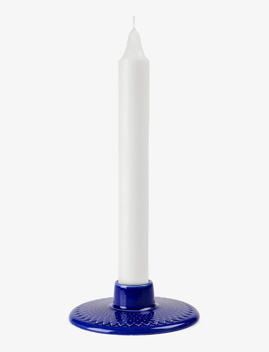 Lyngby Porcelæn - Rhombe Color Candle holder H3 cm dark blue - kerzenständer - dark blue - 2