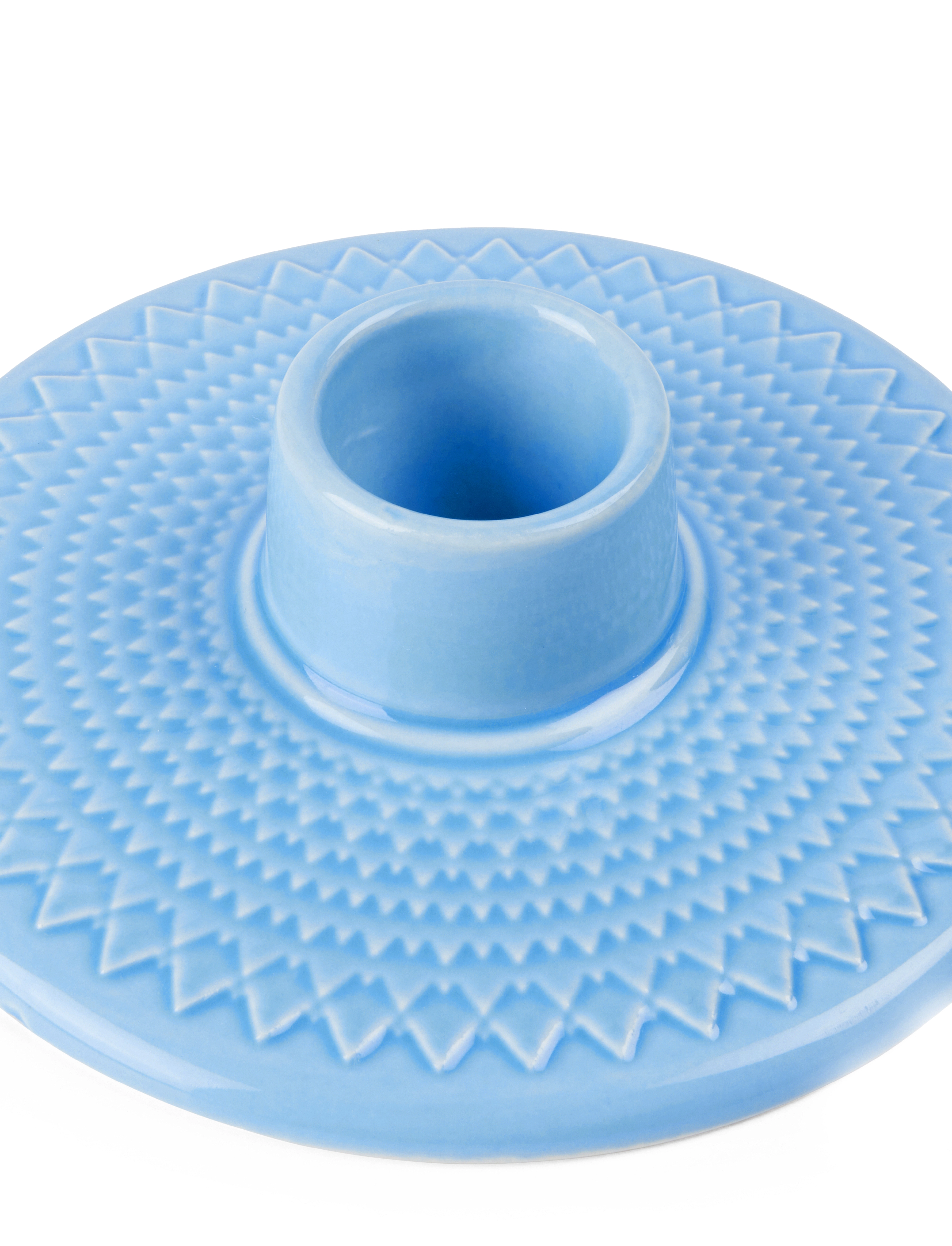 Lyngby Porcelæn - Rhombe Color Kronelysestage H3 cm blå - lysestager - blue - 4