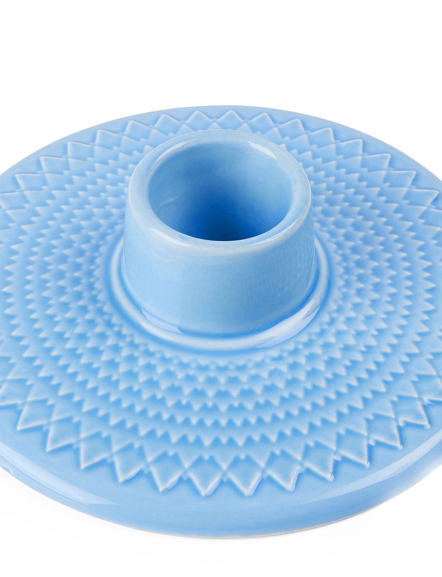 Lyngby Porcelæn - Rhombe Color Kronelysestage H3 cm blå - lysestager - blue - 4