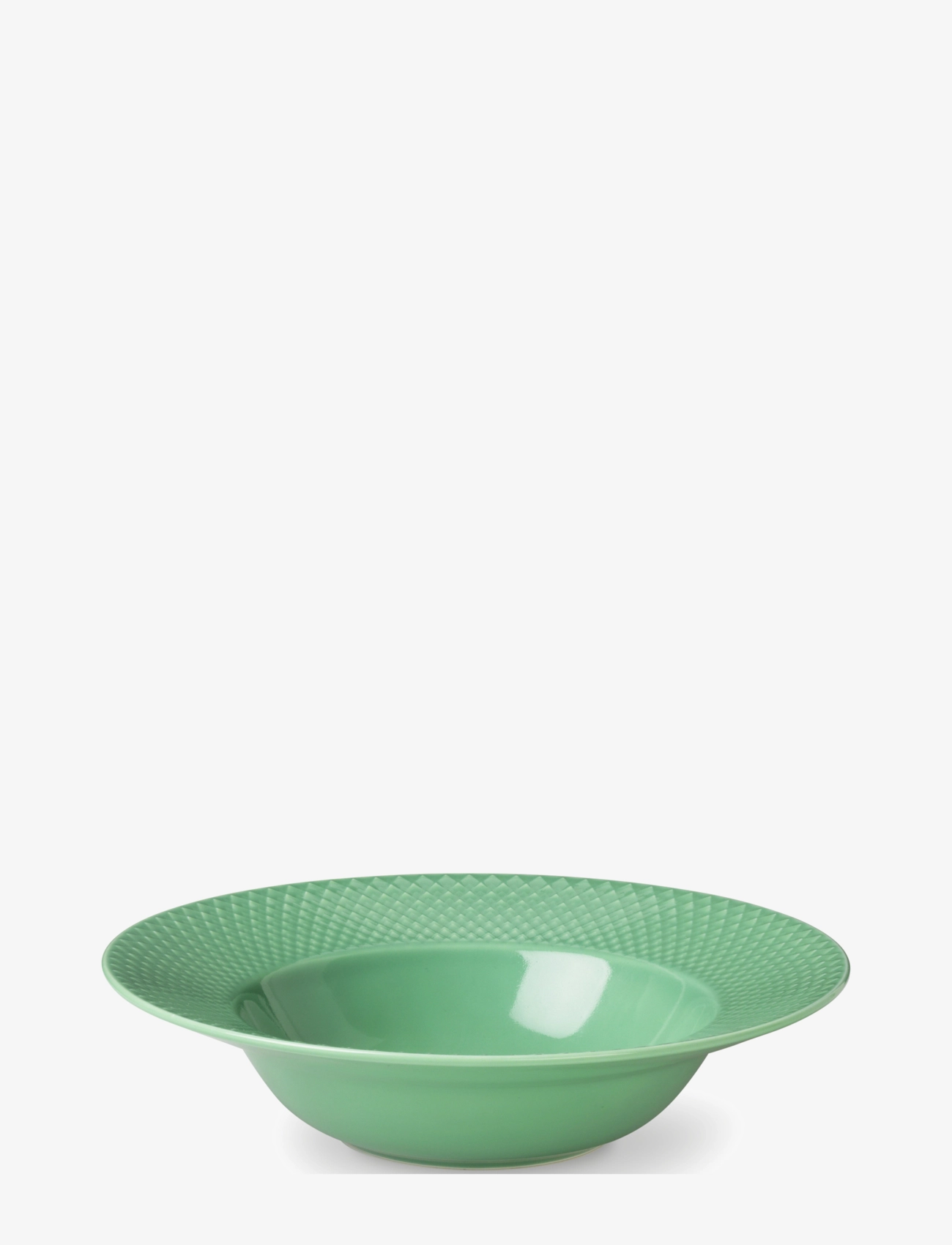 Lyngby Porcelæn - Rhombe Color Soup plate - nudelteller - green - 2