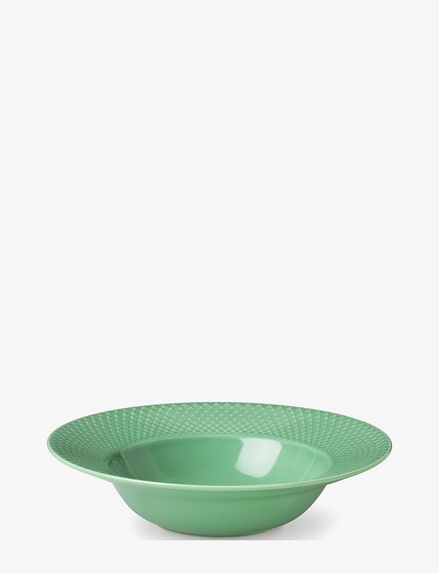 Lyngby Porcelæn - Rhombe Color Soup plate - nudelteller - green - 2
