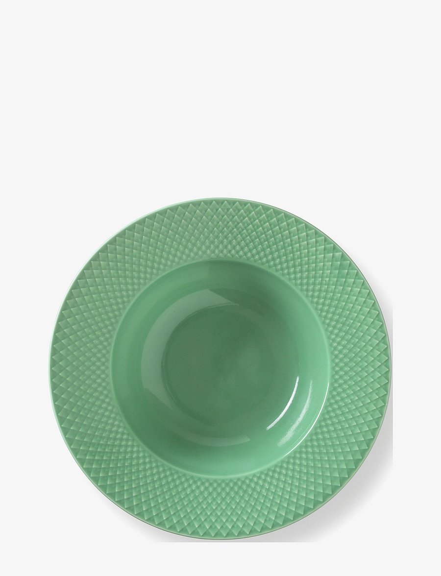 Lyngby Porcelæn - Rhombe Color Soup plate - nudelteller - green - 1