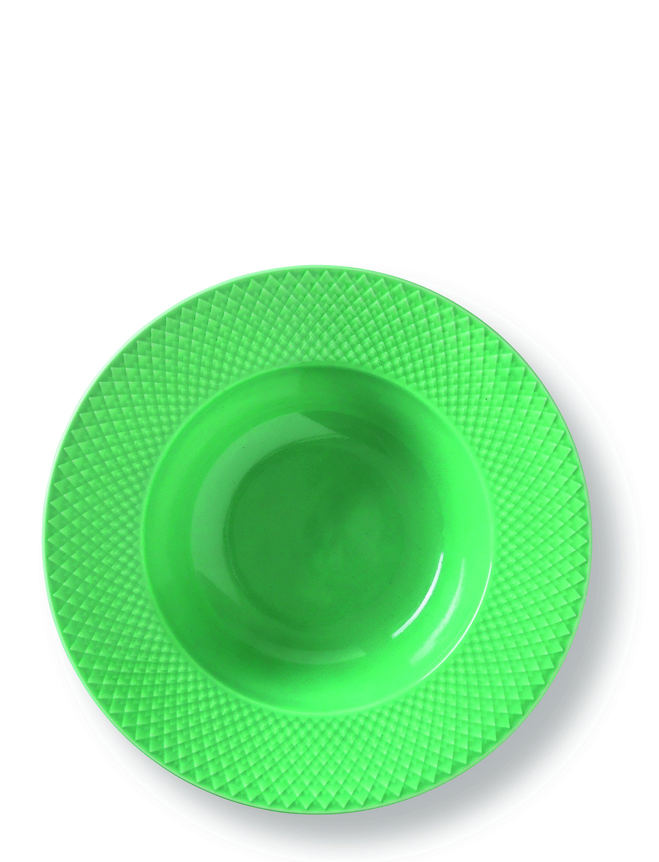 Lyngby Porcelæn - Rhombe Color Soup plate - nudelteller - green - 1