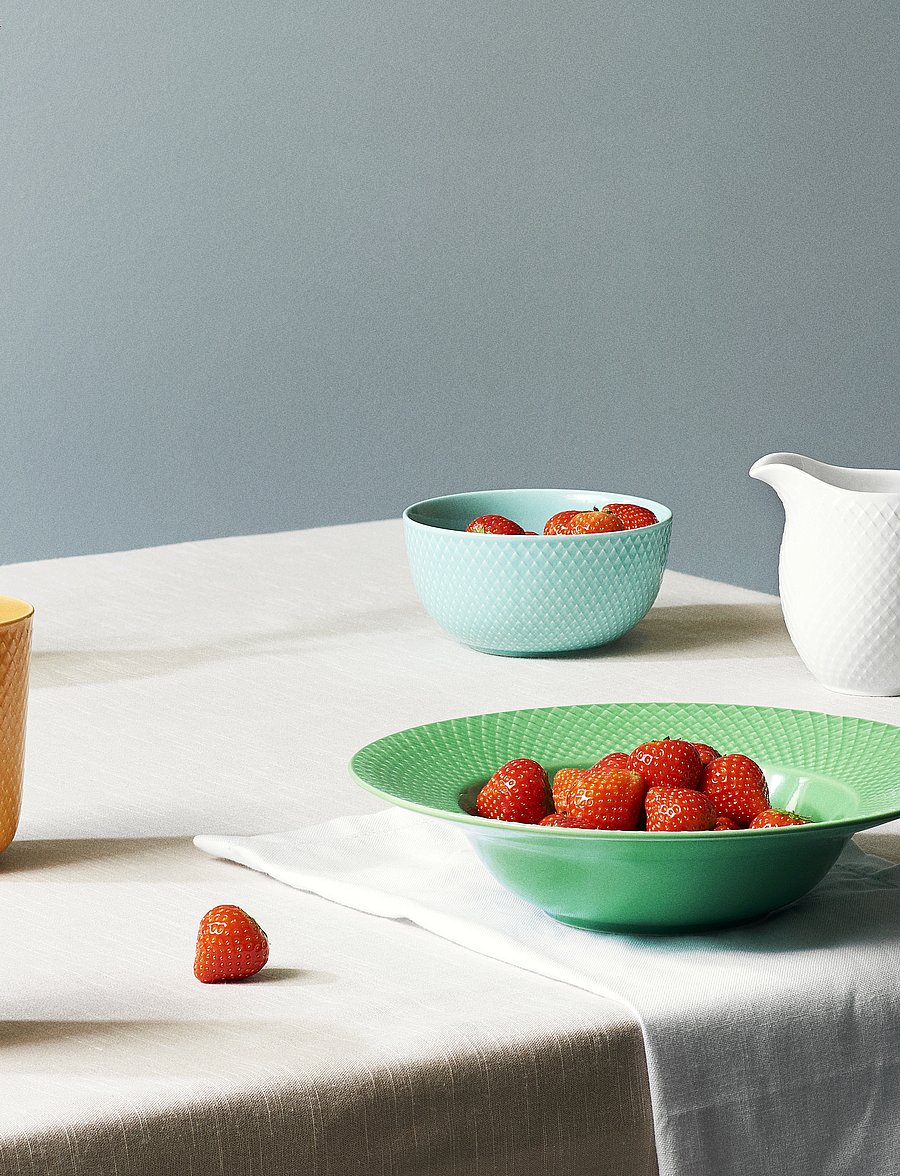 Lyngby Porcelæn - Rhombe Color Soup plate - nudelteller - green - 0