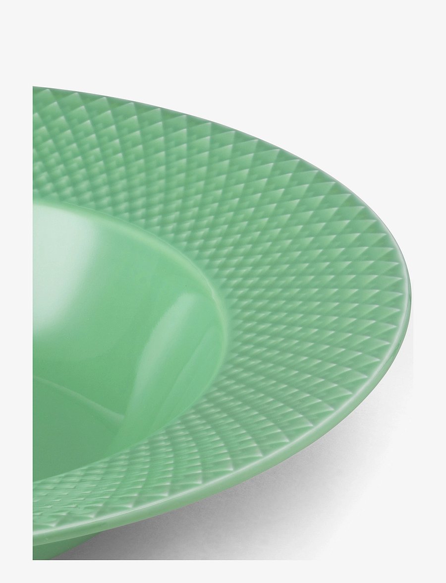 Lyngby Porcelæn - Rhombe Color Soup plate - nudelteller - green - 3