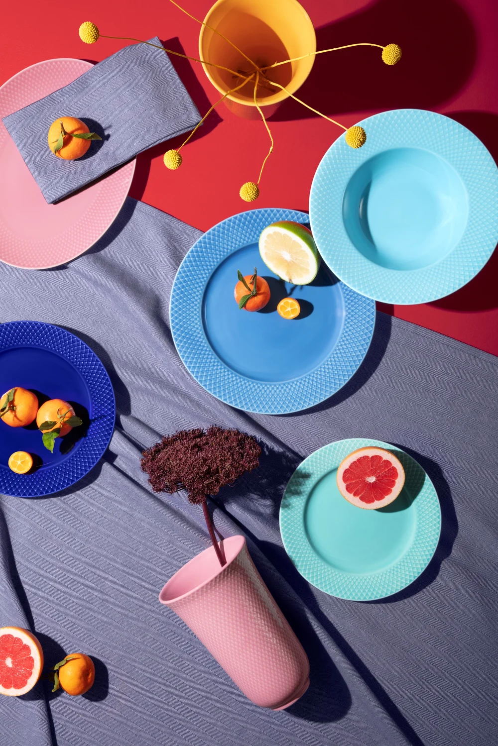 Lyngby Porcelæn - Rhombe Color Dinner plate - praetaldrikud - blue - 2