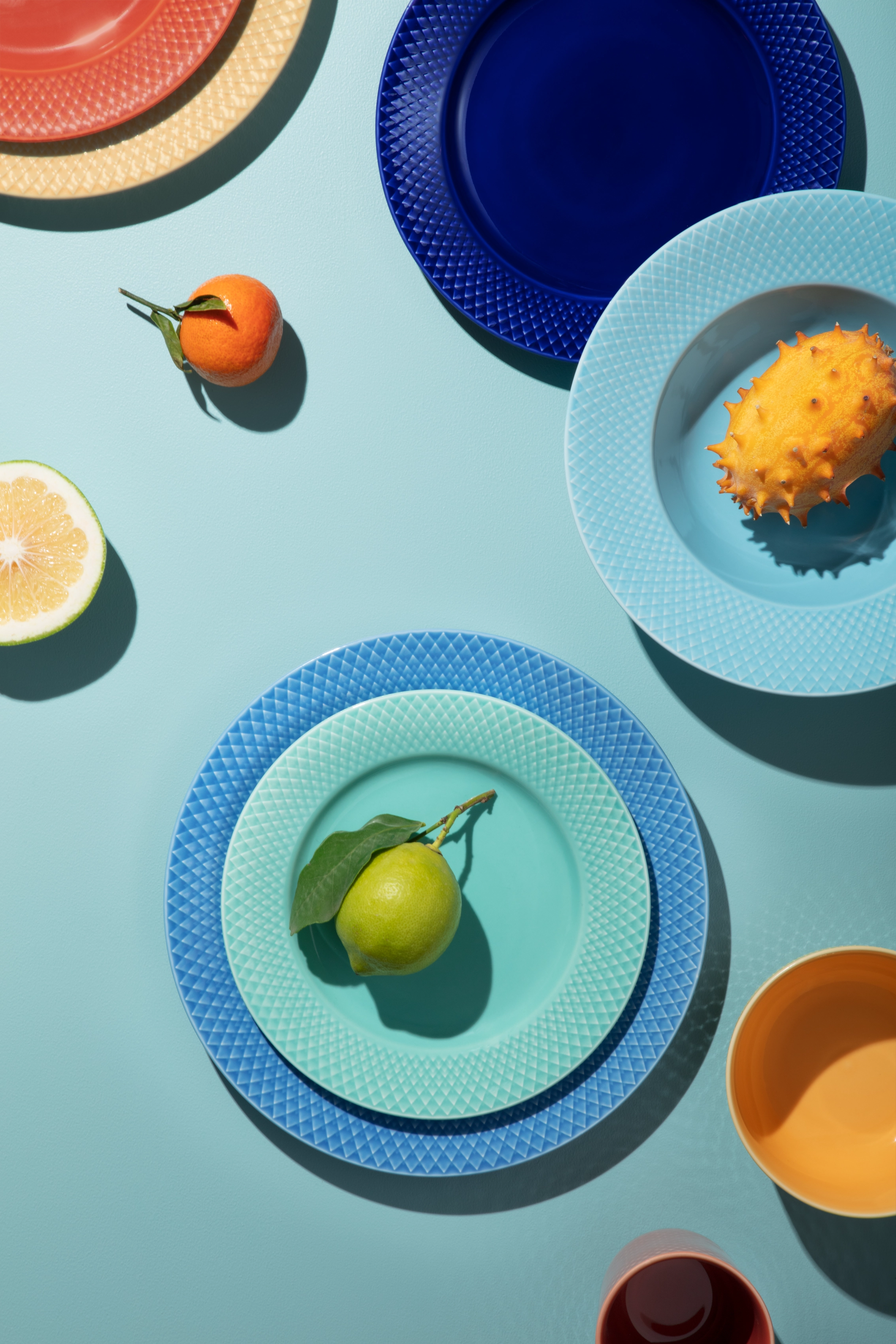 Lyngby Porcelæn - Rhombe Color Dinner plate - matardiskar - blue - 3
