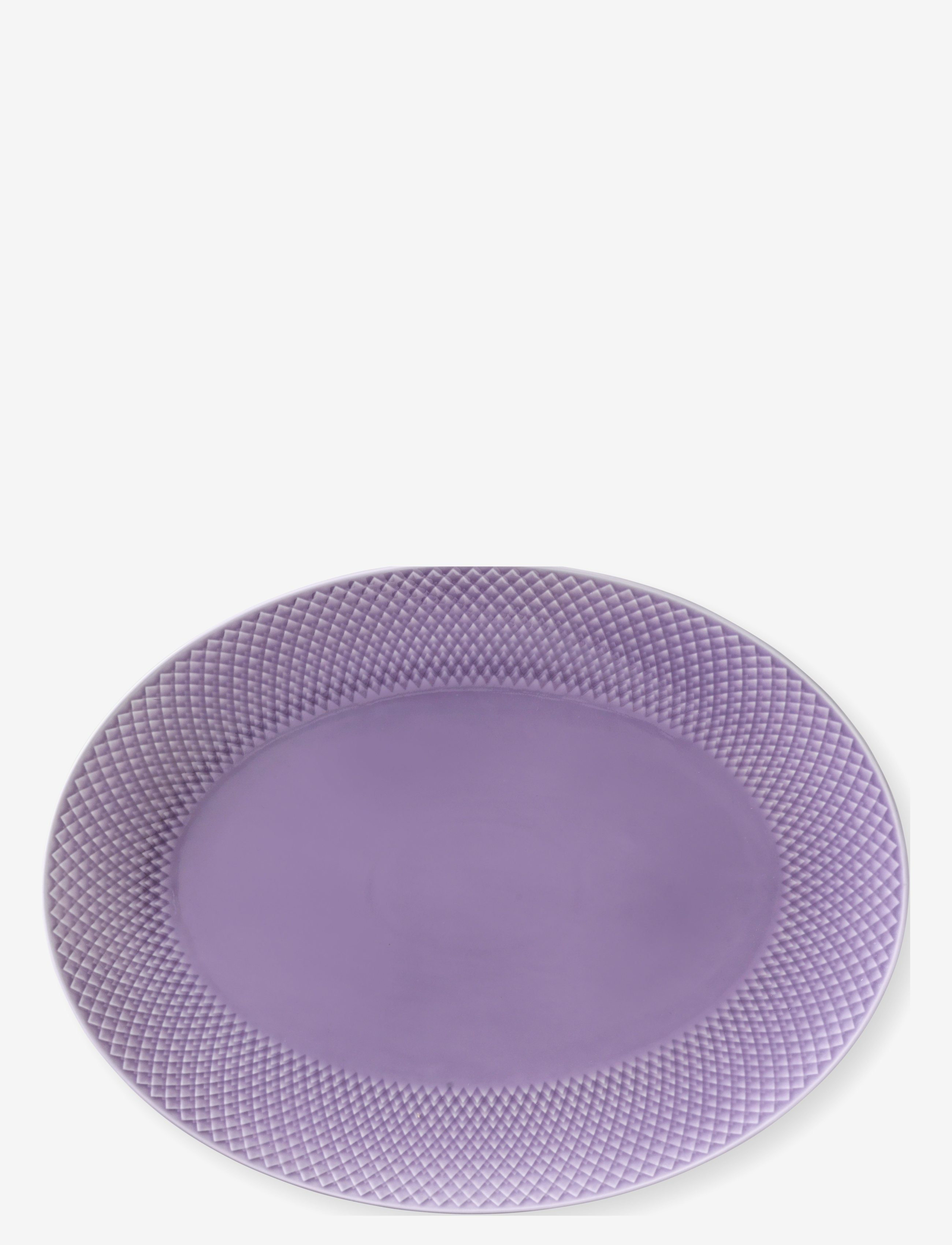 Lyngby Porcelæn - Rhombe Color Ovalt serveringsfad - køb efter pris - light lilac - 2