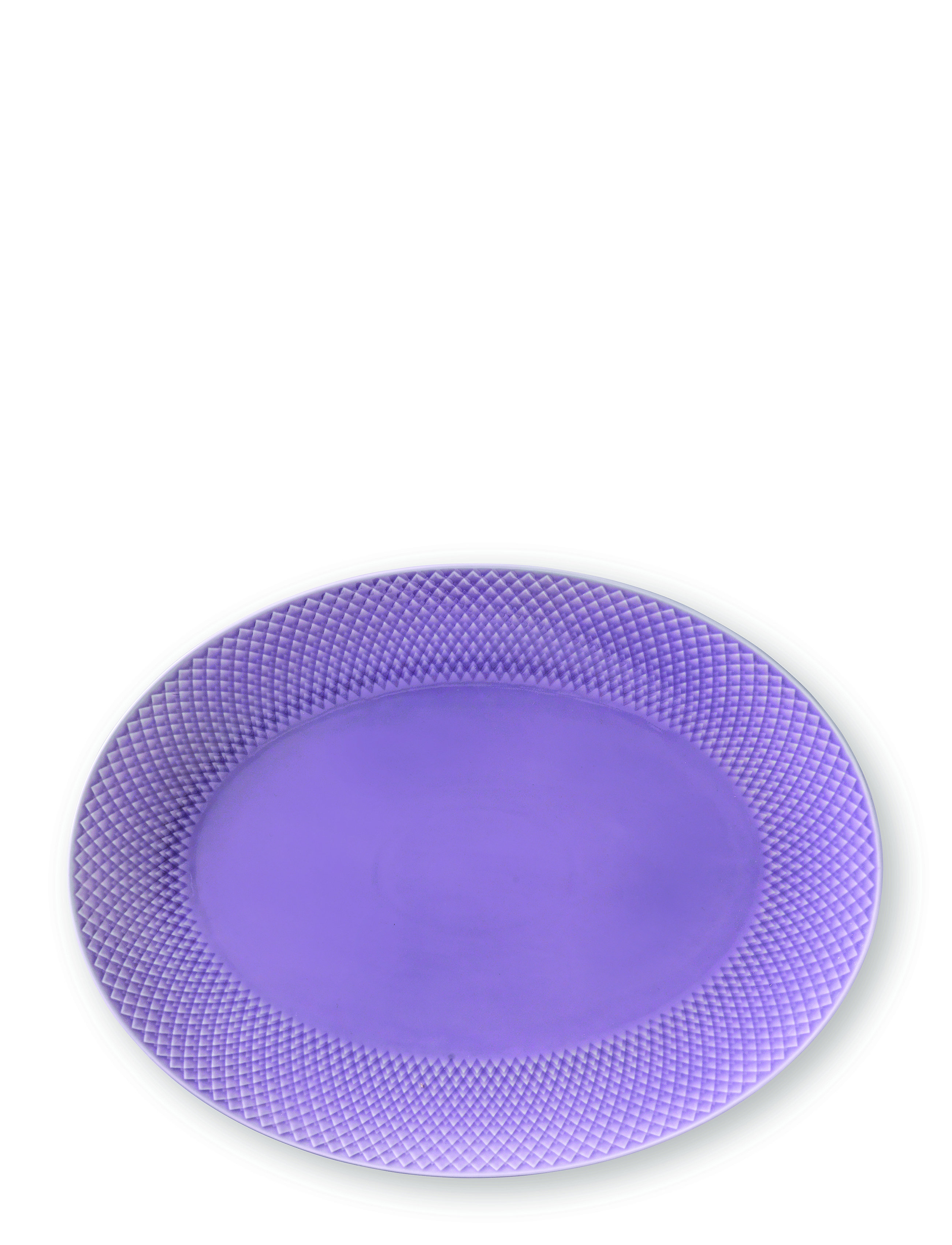 Lyngby Porcelæn Rhombe Color Ovalt Serveringsfad, 35X26.5 cm, Plates, Lila - Dinner Homeware