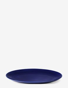 Rhombe Color Oval serveringsfat 35x26.5 mørk blå, Lyngby Porcelæn