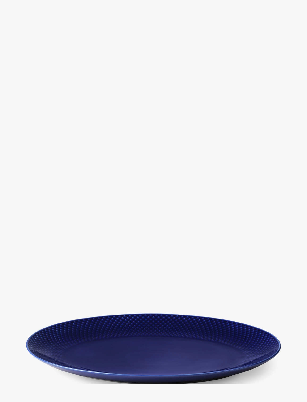 LYNGBY PORCELÆN Rhombe Color Ovalt Serveringsfad 35X26.5 Mørk Blå Navy - 35X26.5CM - Unisex