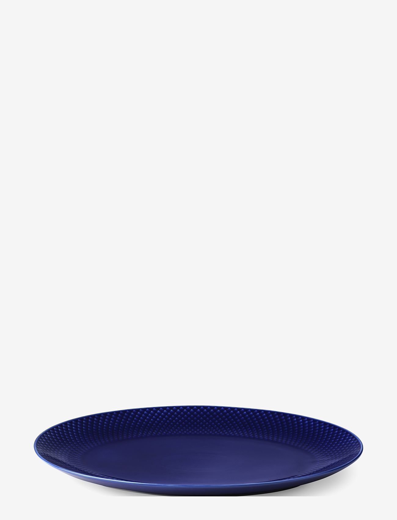 Lyngby Porcelæn - Rhombe Color Oval serveringsfat 35x26.5 mörkblå - köp efter pris - dark blue - 0