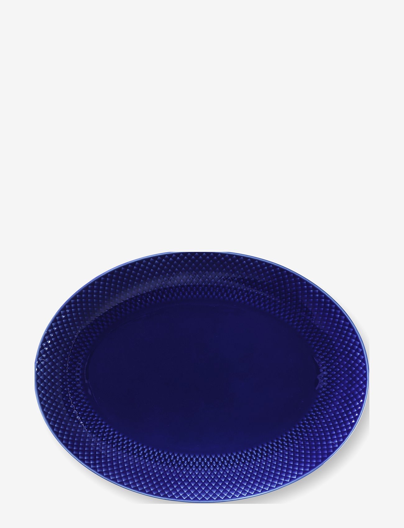 Lyngby Porcelæn - Rhombe Color Oval serveringsfat 35x26.5 mörkblå - köp efter pris - dark blue - 1