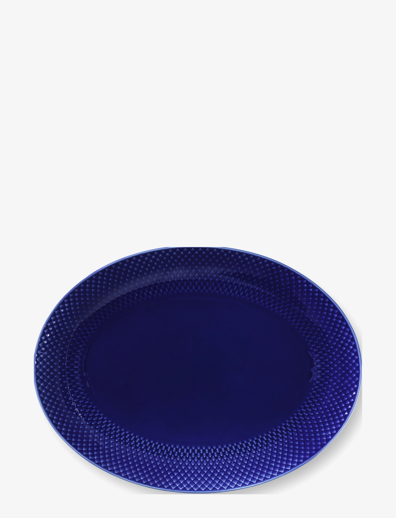 Lyngby Porcelæn - Rhombe Color Ovalt serveringsfad 35x26.5 mørk blå - køb efter pris - dark blue - 1