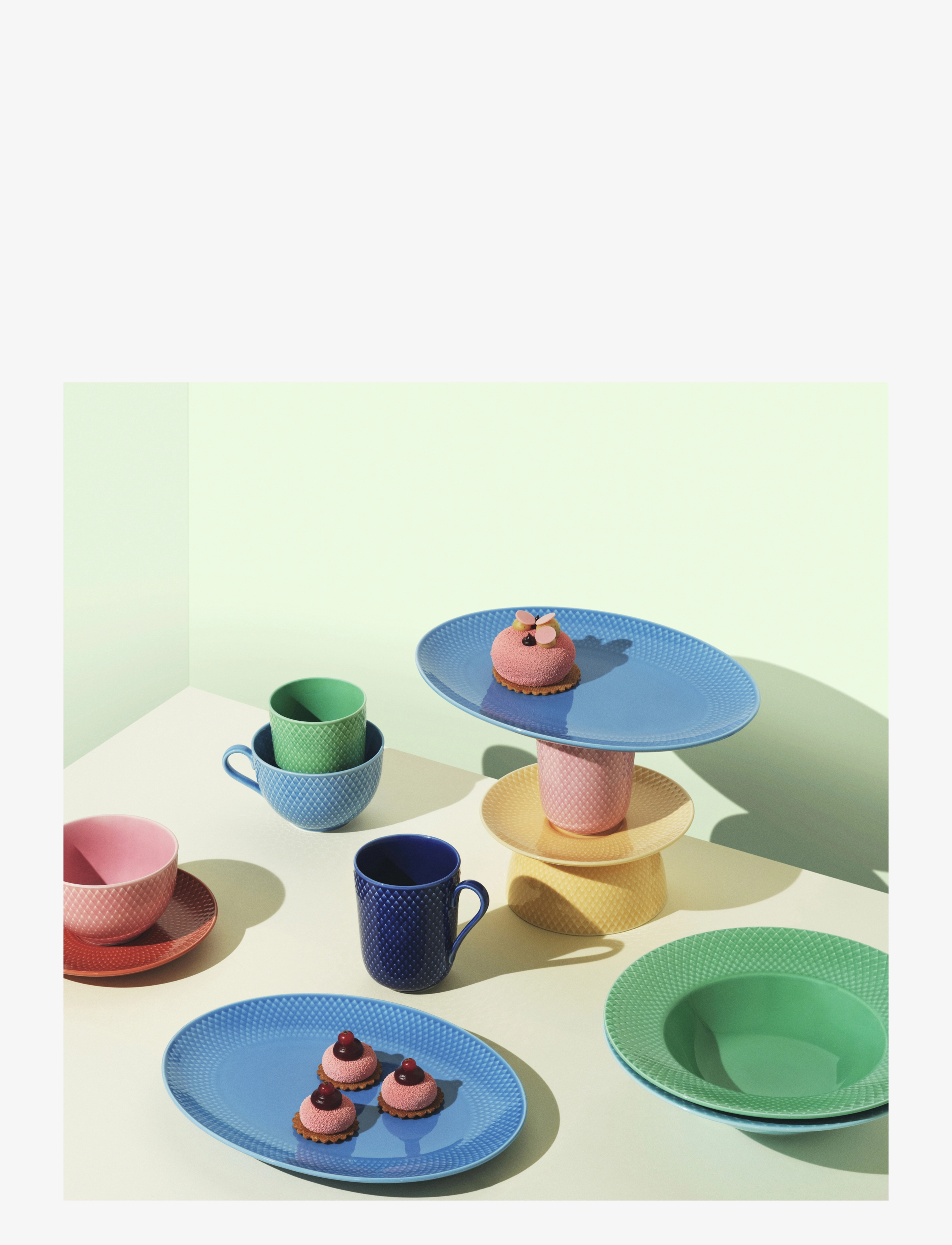 Lyngby Porcelæn - Rhombe Color Oval serving dish 28.5x21.5 blue - iepērcies pēc cenas - blue - 5