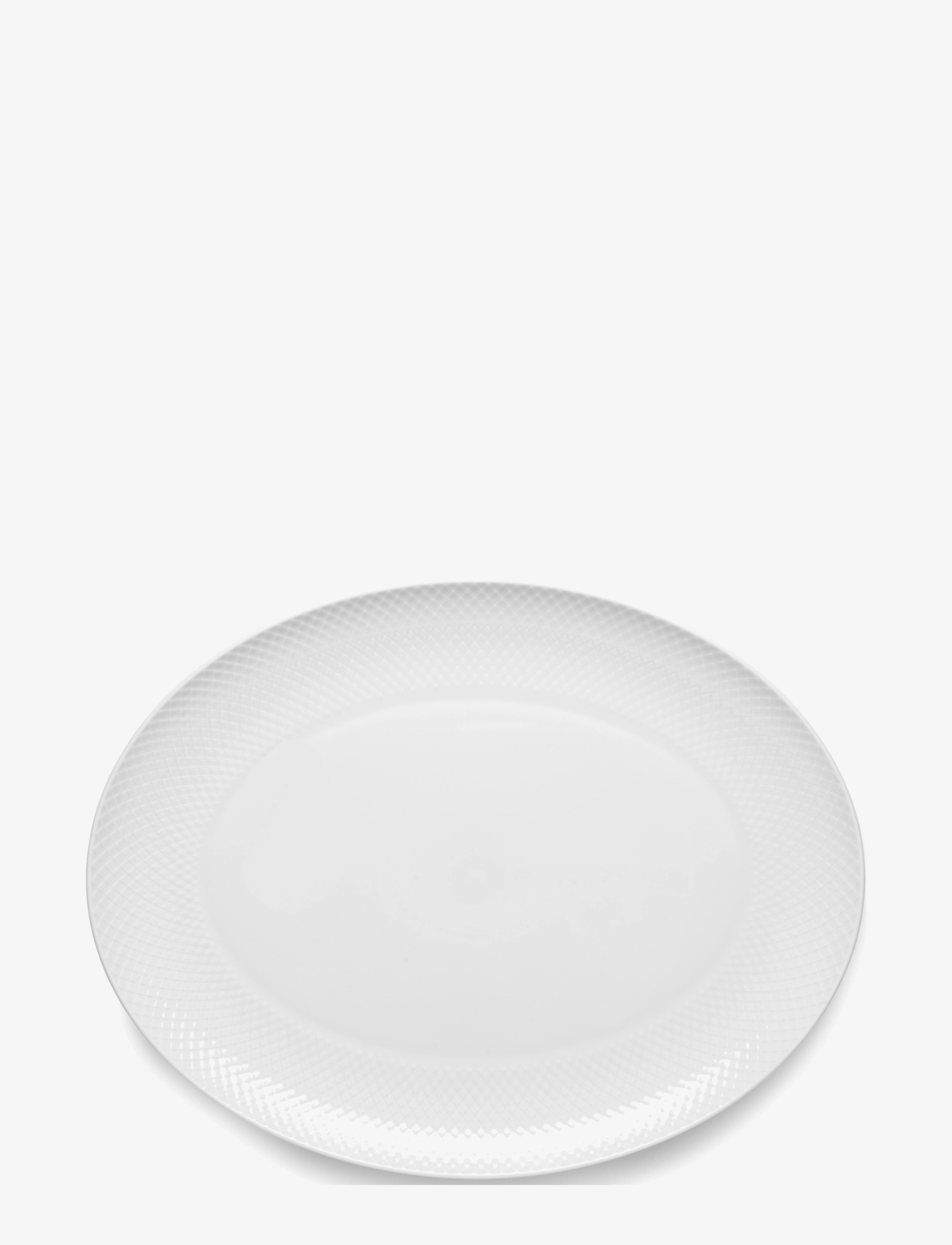 LYNGBY PORCELÆN Rhombe Ovalt Serveringsfad 42X32 Hvid Weiß - 42X32CM - Unisex