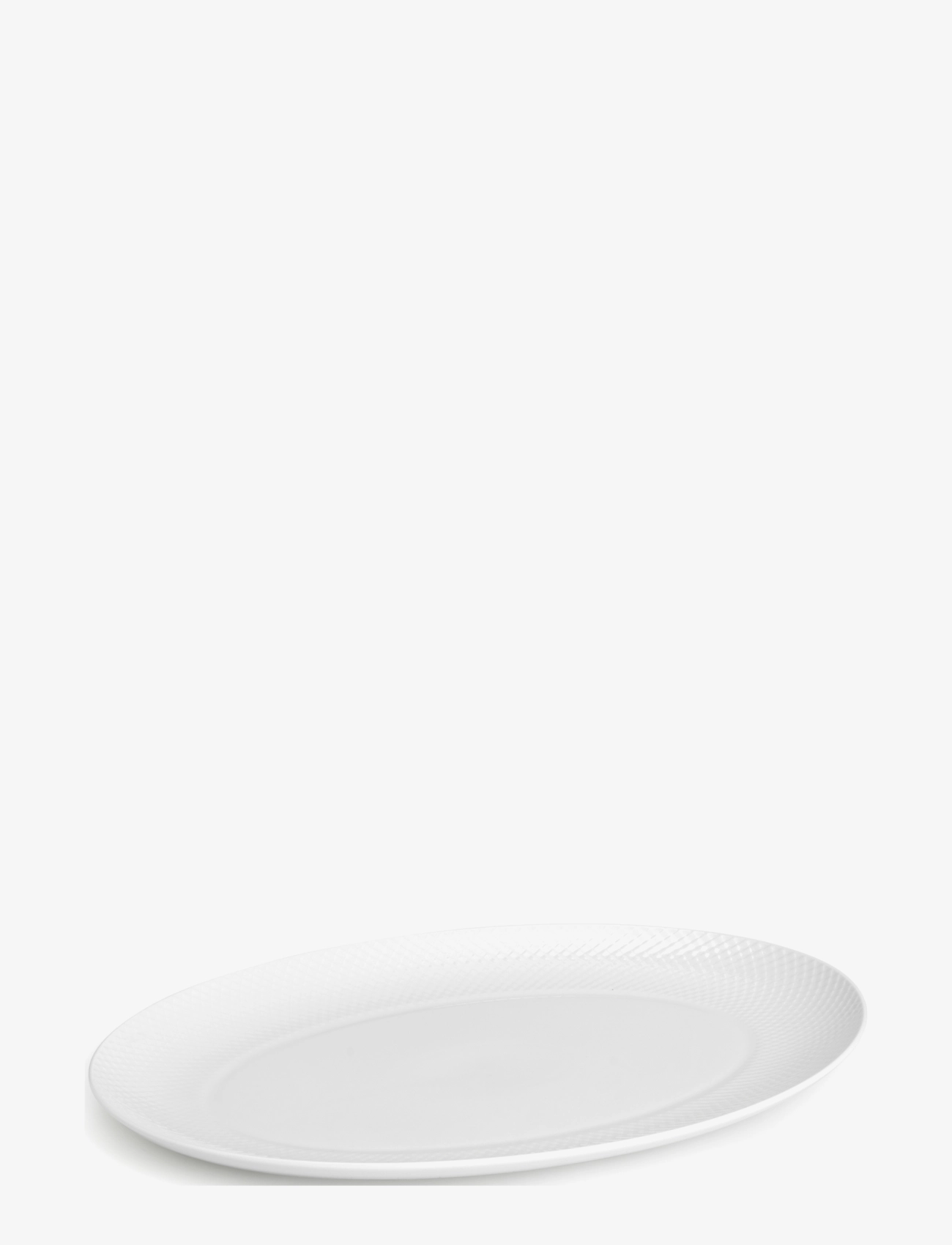 Lyngby Porcelæn - Rhombe Ovalt serveringsfad 42x32 hvid - køb efter pris - white - 1