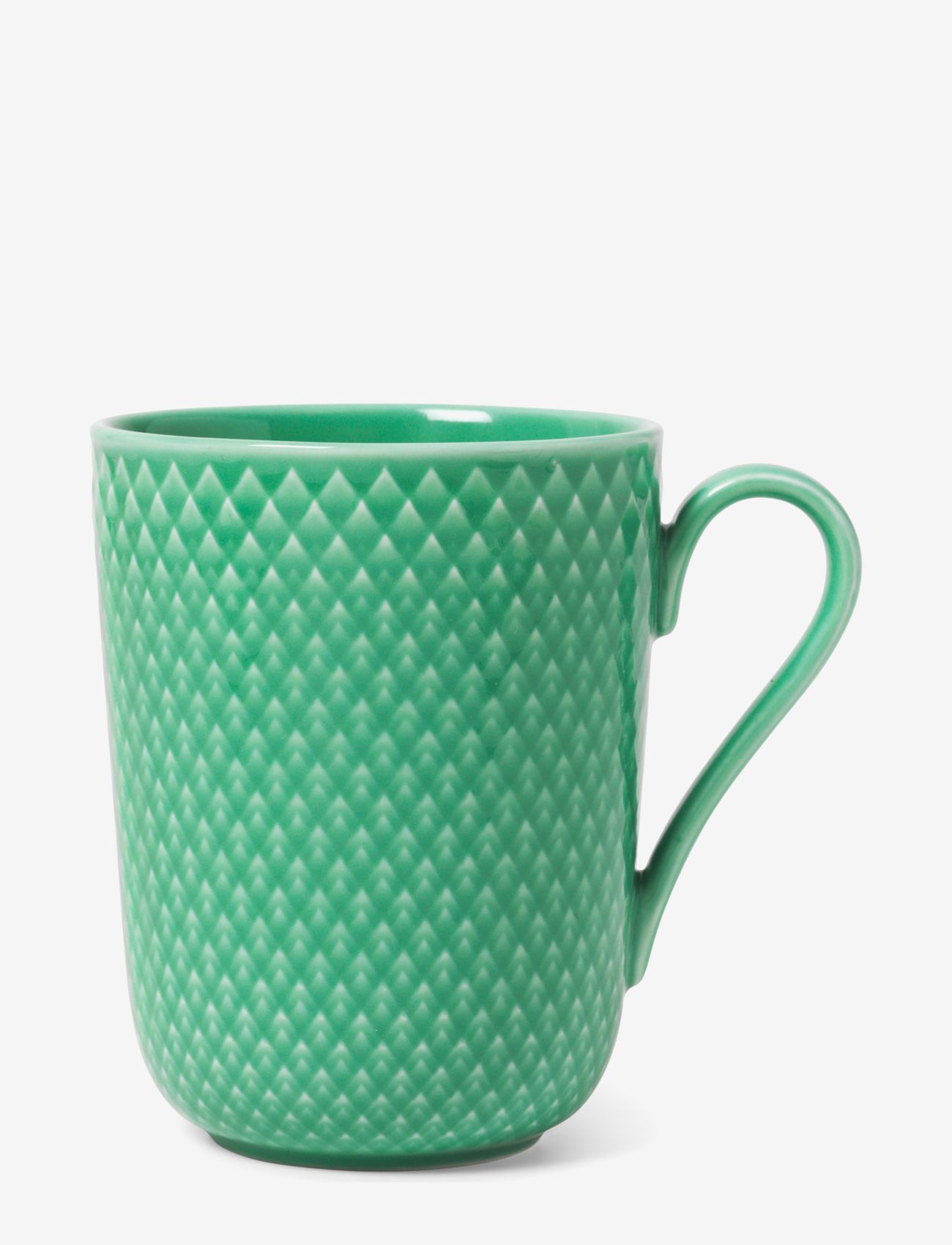 Lyngby Porcelæn - Rhombe Color Mug with handle 33 cl - die niedrigsten preise - green - 0