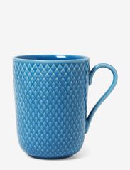 Lyngby Porcelæn - Rhombe Color Mug with handle 33 cl - mažiausios kainos - blue - 0