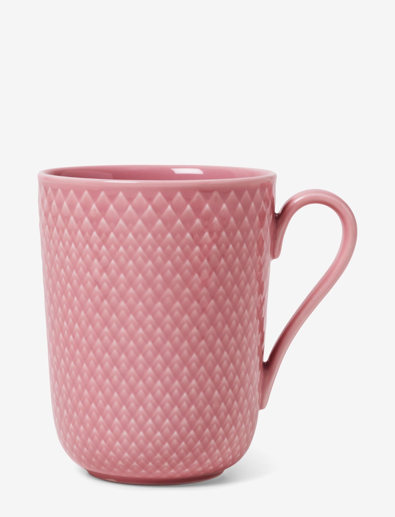 Lyngby Porcelæn - Rhombe Color Mug with handle 33 cl - laagste prijzen - rose - 0