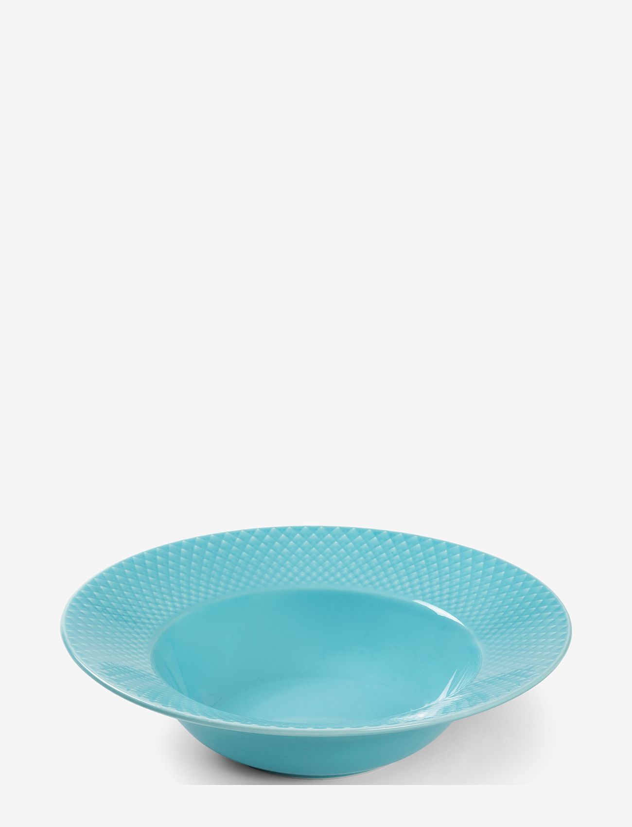 Lyngby Porcelæn - Rhombe Color Soup plate - mažiausios kainos - turquoise - 0