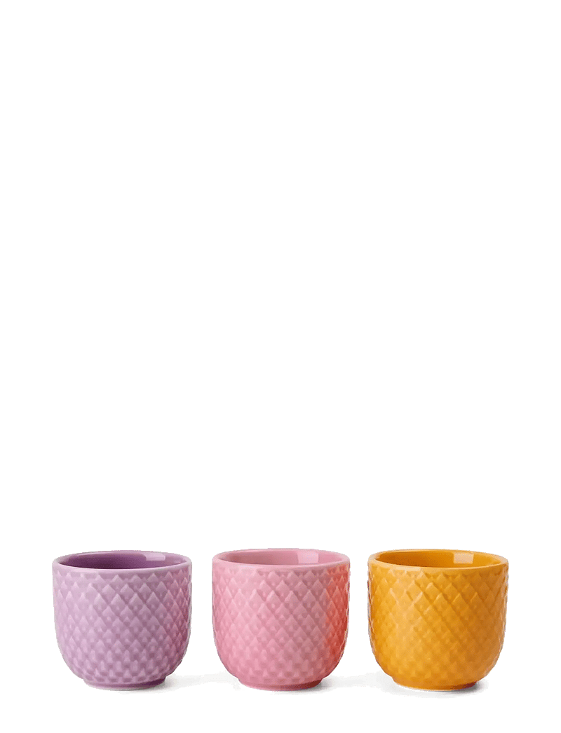 Lyngby Porcelæn - Rhombe Color Egg cup Ø5 cm yellow/rose/lilac 3 pcs. - eierbecher - yellow/rose/lilac - 0