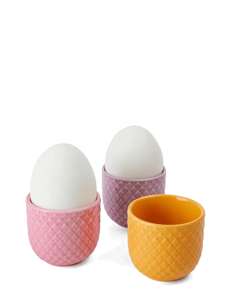 Lyngby Porcelæn - Rhombe Color Egg cup Ø5 cm yellow/rose/lilac 3 pcs. - eierbecher - yellow/rose/lilac - 1