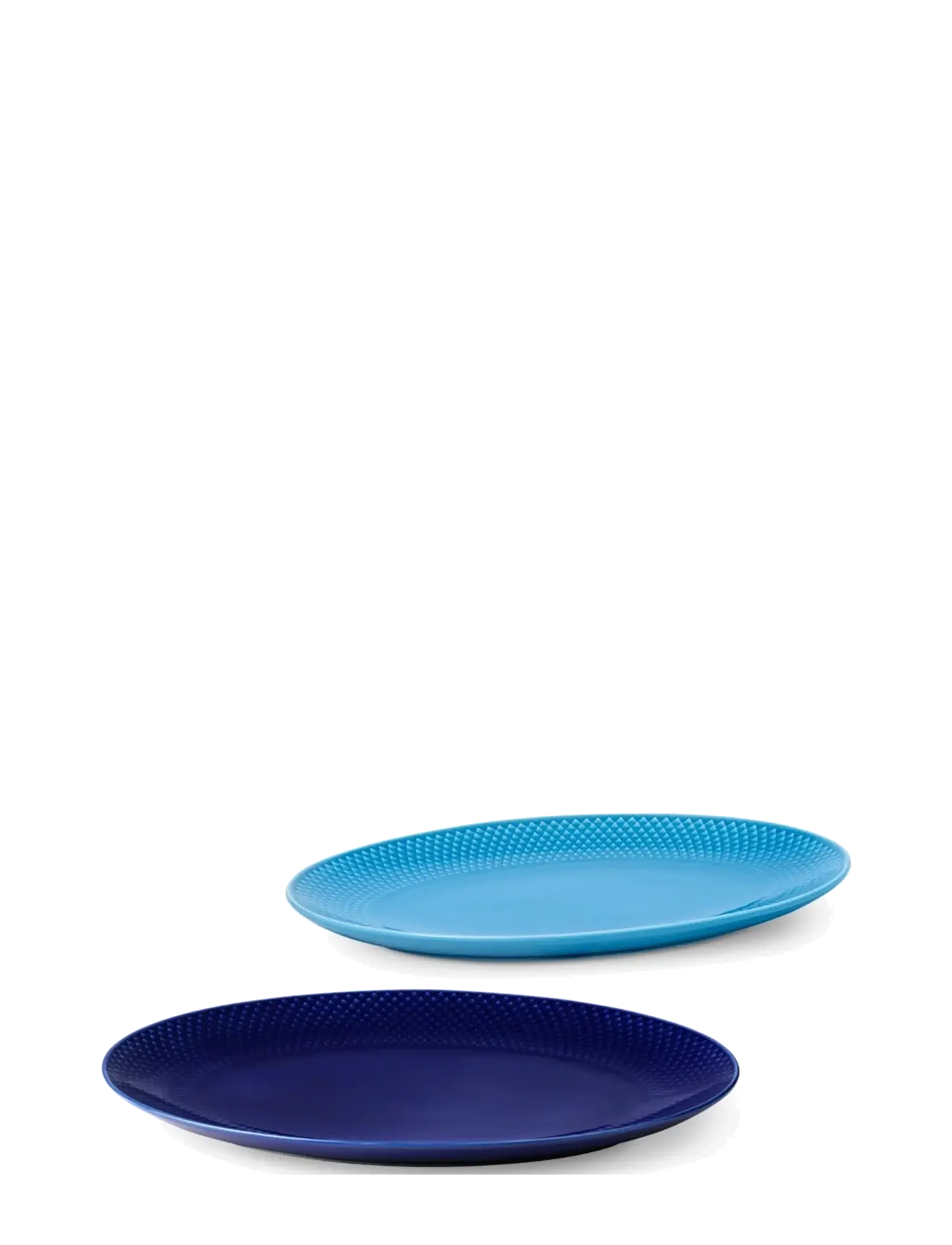 Lyngby Porcelæn Rhombe Color Ovale dishes 35x26,5 dark blue, 28.5x21.5 blue - Yli 100 € - BLUE / blue