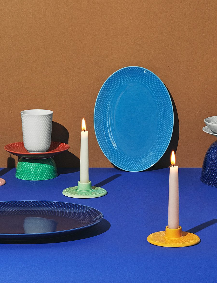 Lyngby Porcelæn - Rhombe Color Ovale dishes 35x26,5 dark blue (201953) 28.5x21.5 blue (201954) - assiettes plates - blue - 0