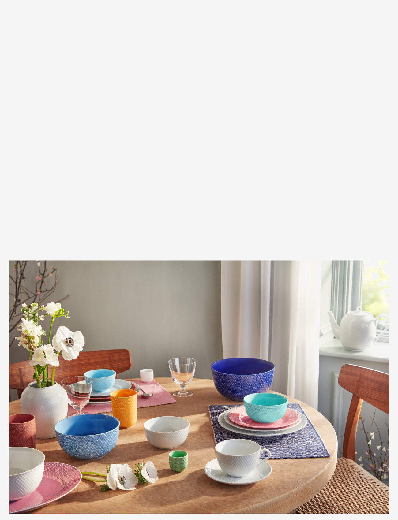 Lyngby Porcelæn - Herringbone Dækkeserviet - tekstiler - blue - 1