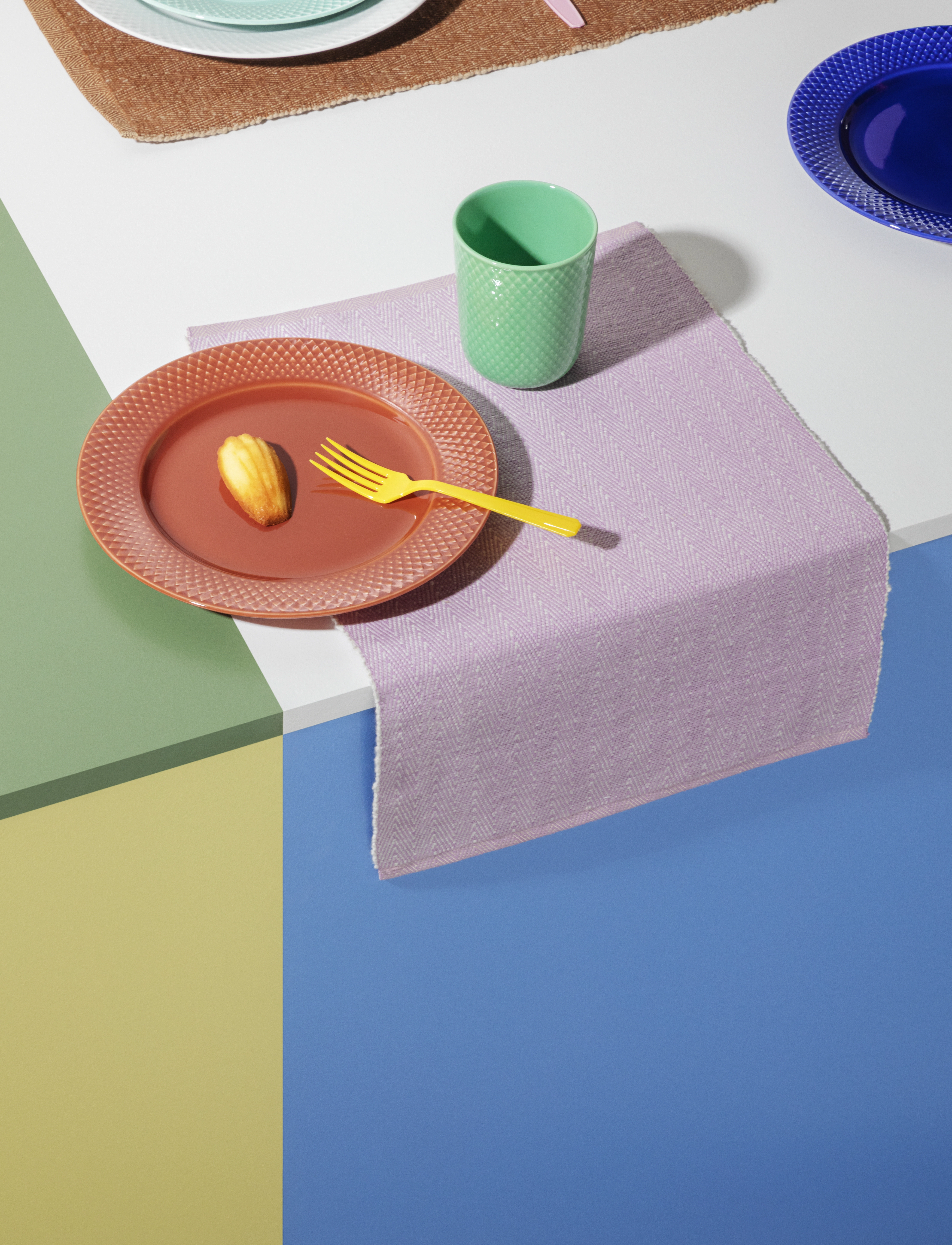 Lyngby Porcelæn Herringbone Dækkeserviet 43X30 Cm Lilla, cm, Kitchen Textiles, Lila - Placemats, Homeware