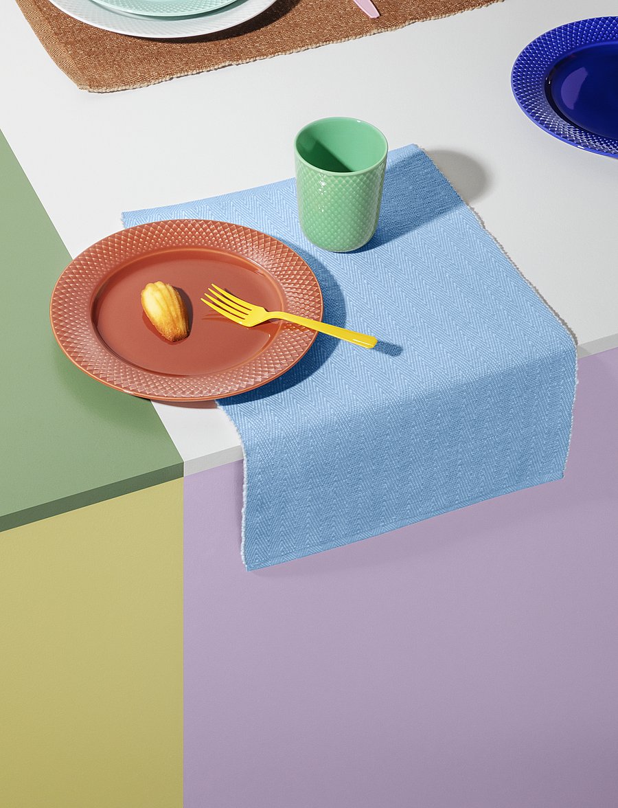 Lyngby Porcelæn - Herringbone Place mat 43x30 cm turquoise - turquoise - 1