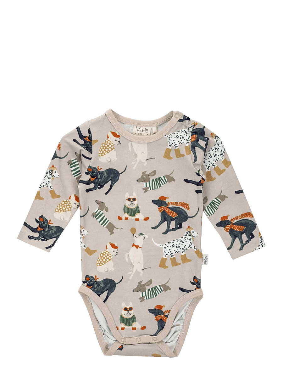 Ma-ia Family - HUNDAR BODY - pikkade varrukatega bodid - beige - 0