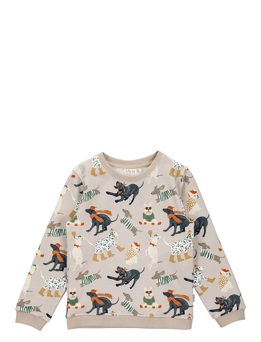 Ma-ia Family - HUNDAR COLLEGETRÖJA - sweatshirts - beige - 1