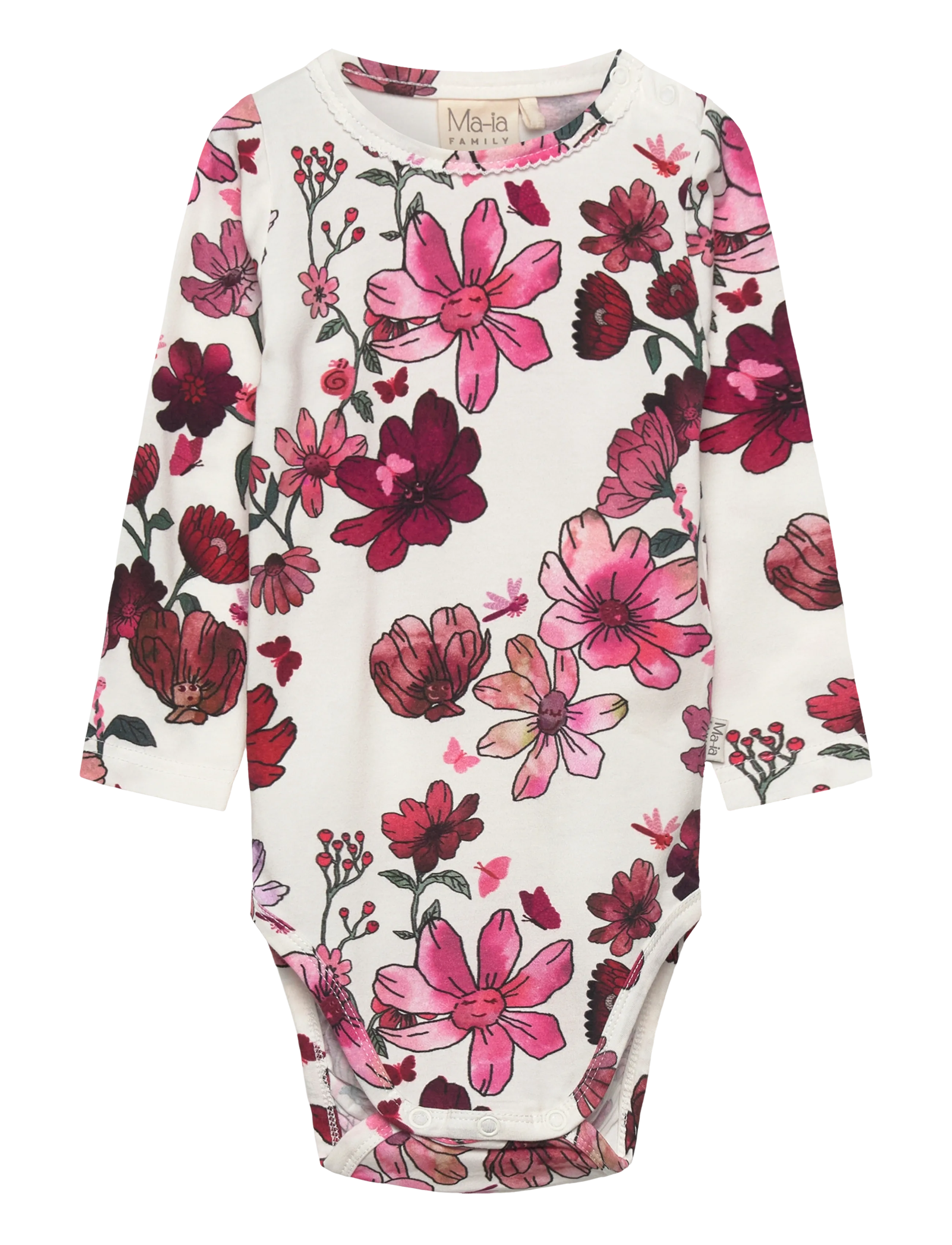 Maia Family Vinterträdgård Body, 80, White, Bodys > Langærmede, Børn