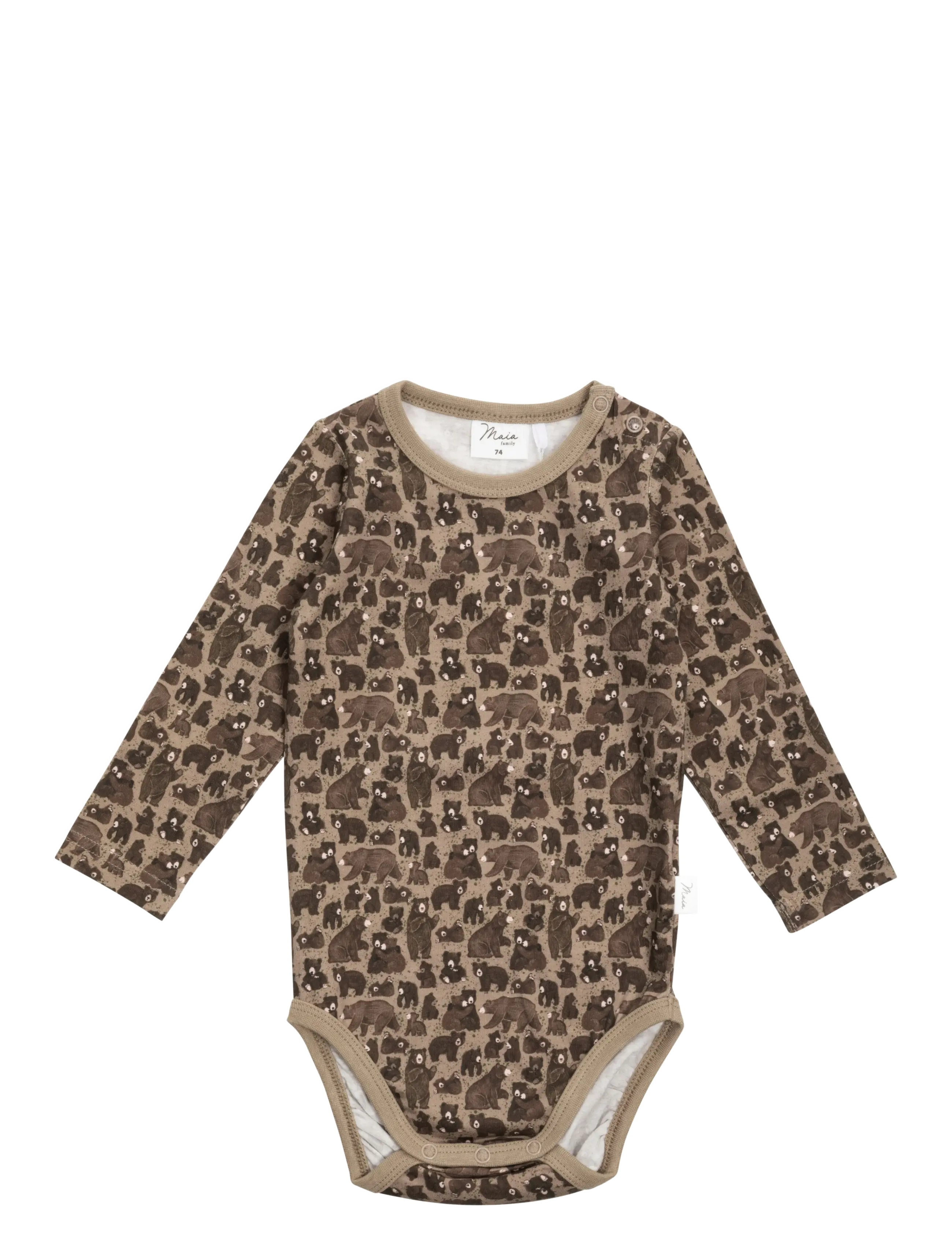 Maia Family Små Björnar Body, 68, Bodys, Braun - Long-sleeved, Kinder