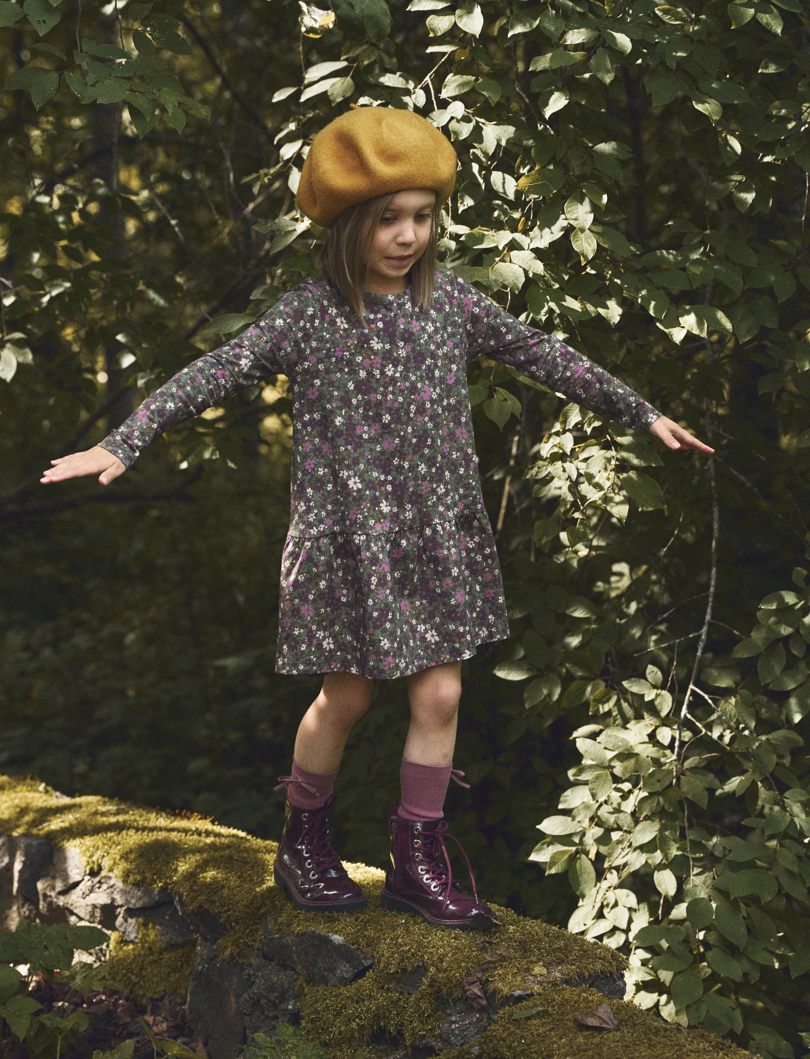 Maia Family Primrose Klänning, 122, Casual Dresses, Grün - Long-sleeved Kinder