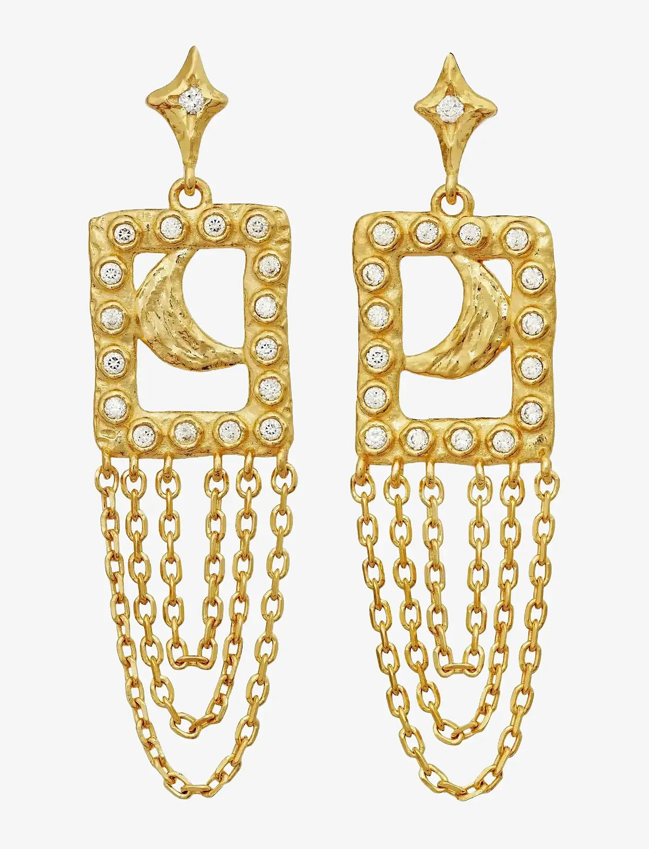 Maanesten - Barbra Earrings - Øreringe med vedhæng - gold - 0