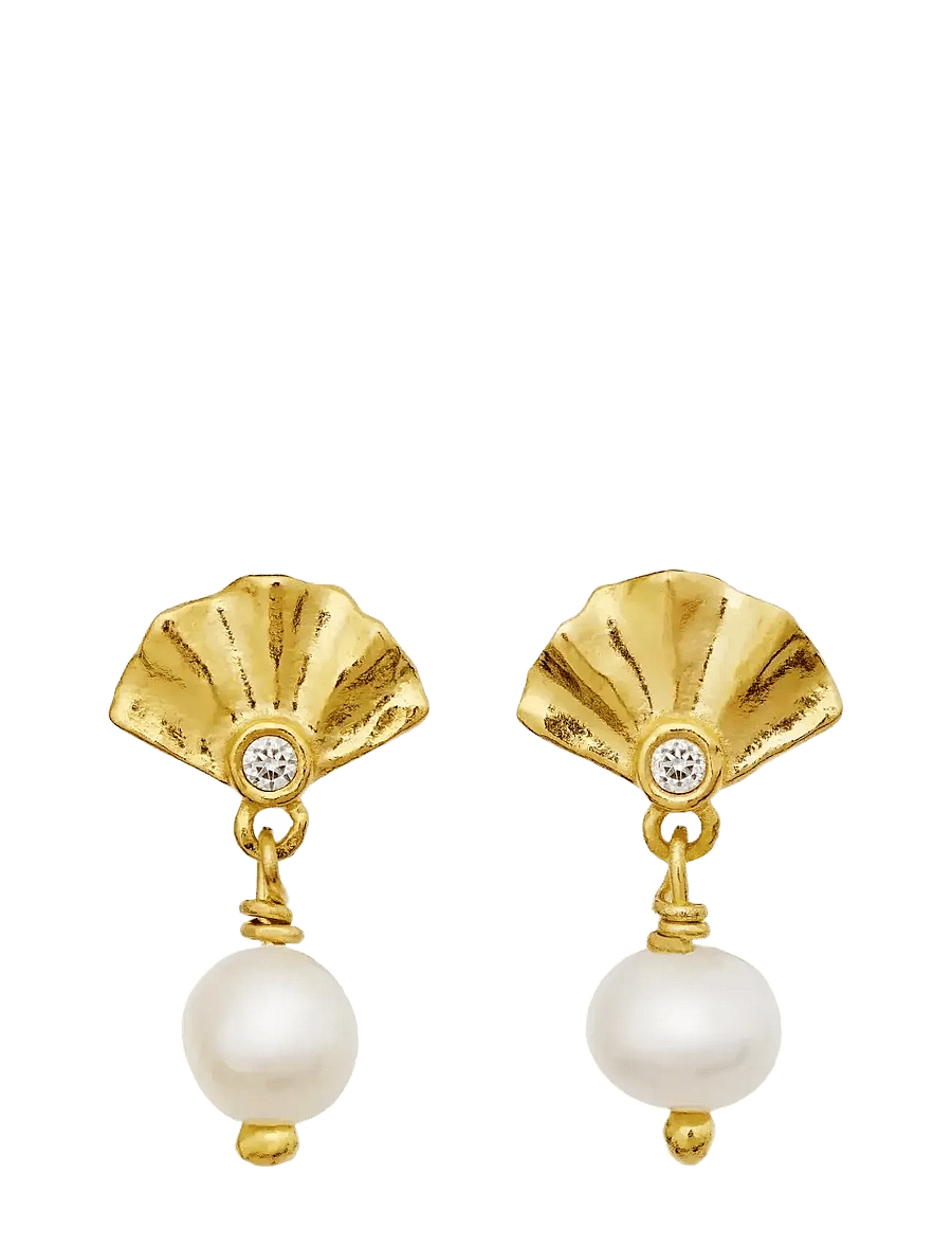 Maanesten - Odette Earrings - helmikorvakorut - gold - 0