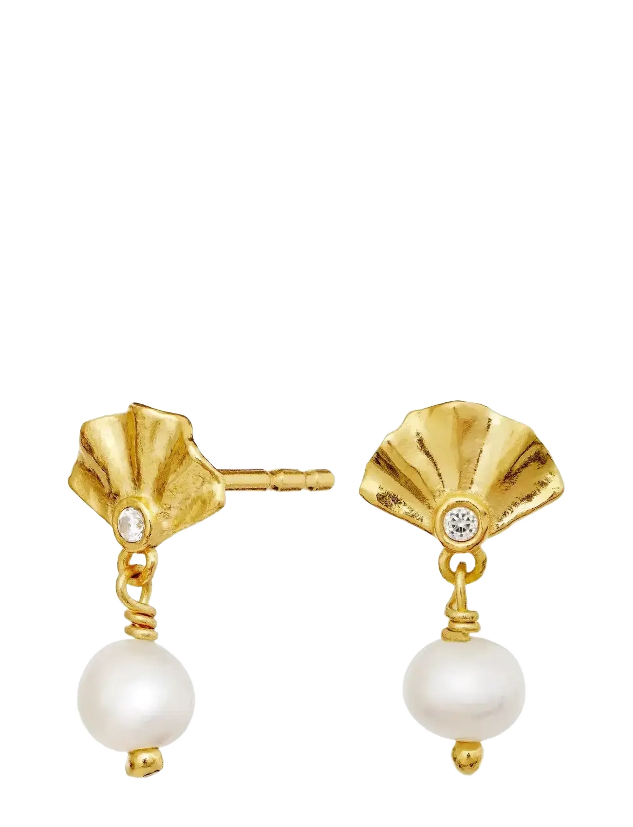 Maanesten - Odette Earrings - perleøreringe - gold - 1