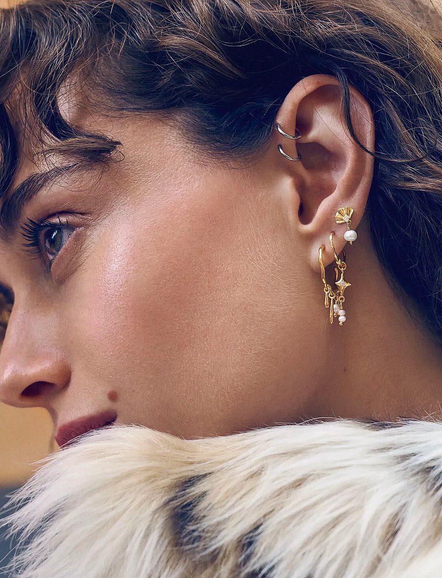 Maanesten - Odette Earrings - helmikorvakorut - gold - 3