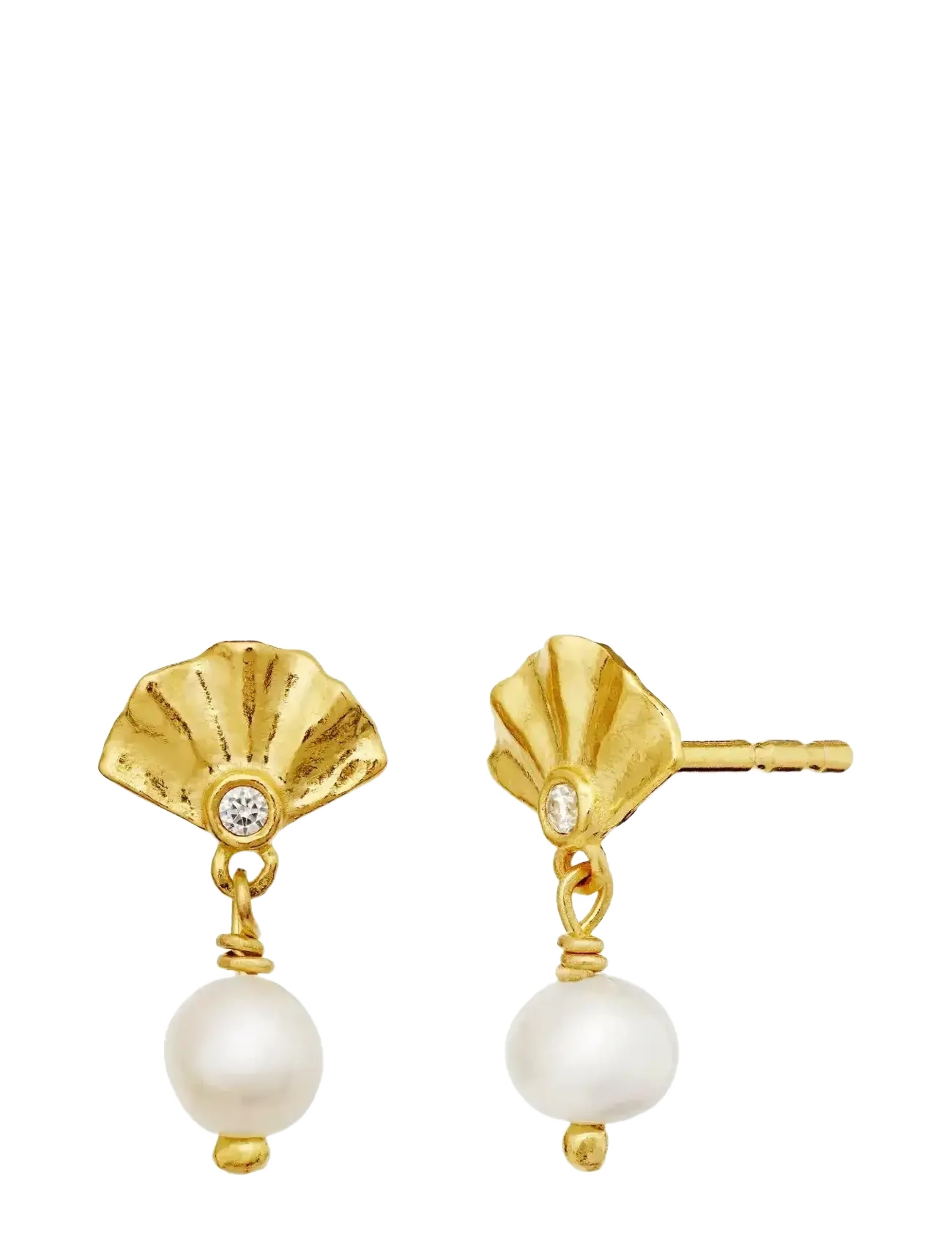 Maanesten - Odette Earrings - perleøreringe - gold - 2