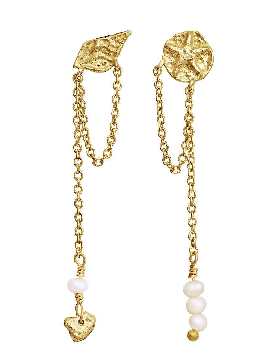 Maanesten - Elo Earrings - perleøredobber - gold - 0