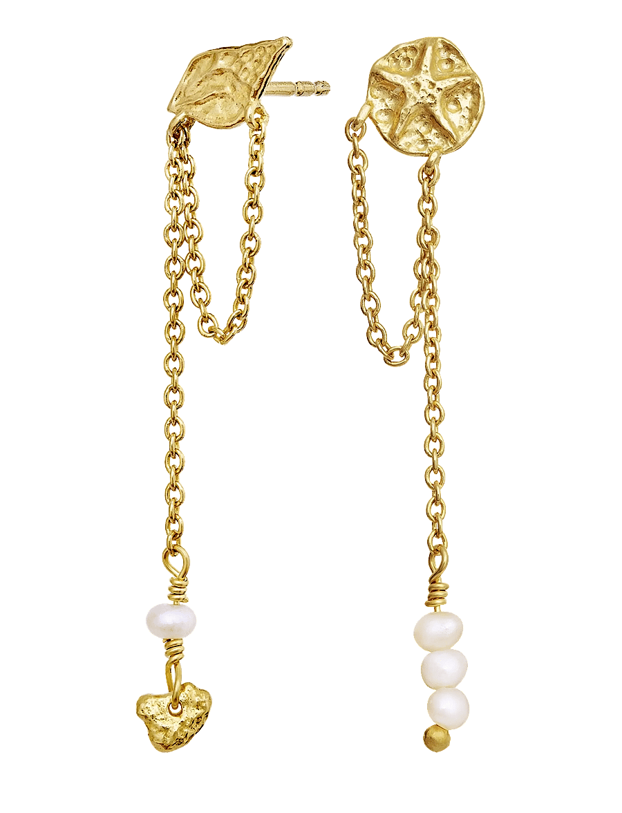 Maanesten - Elo Earrings - perleøredobber - gold - 1