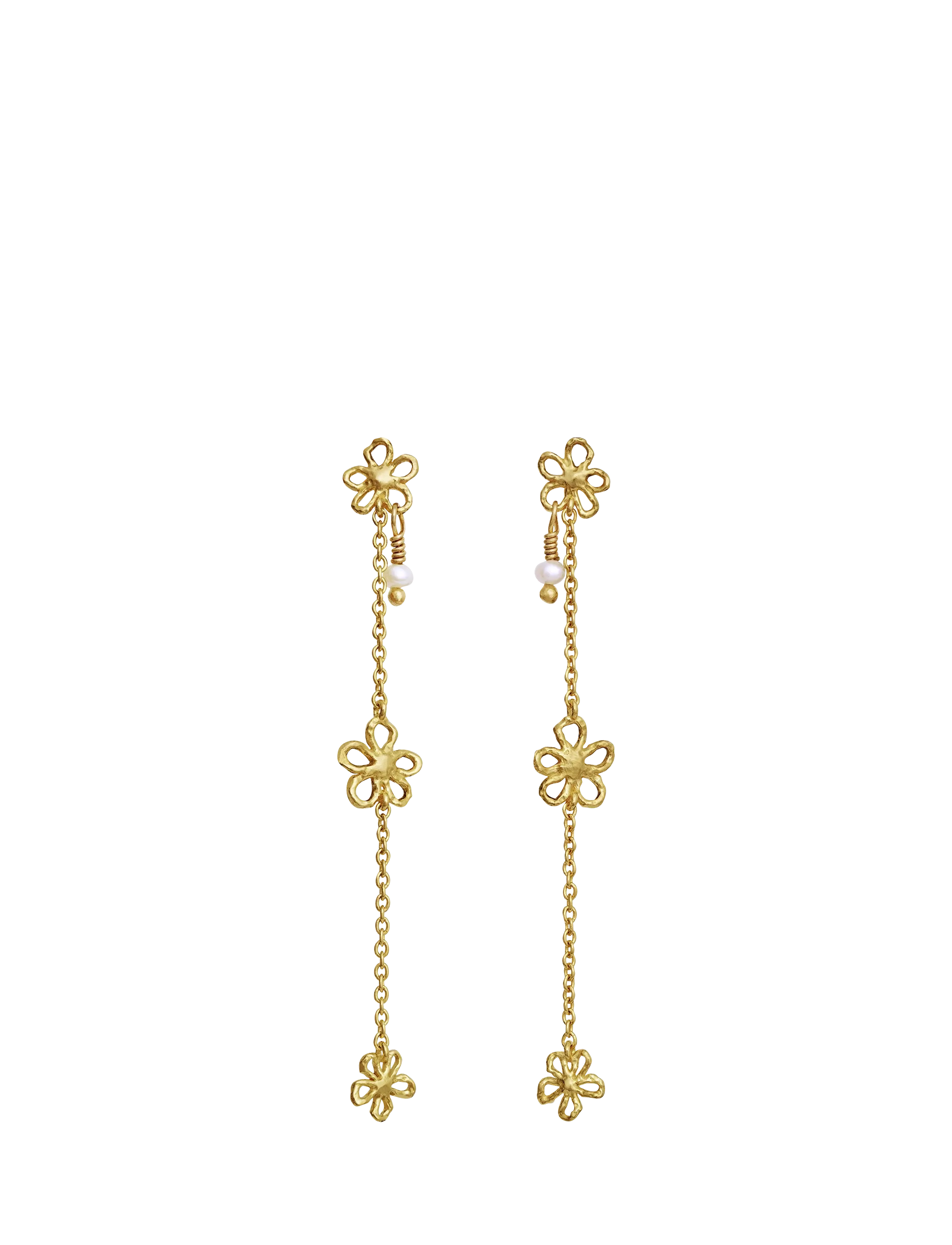 Maanesten Felixa Earrings, Kvinder, Blomster Perle Dingleøreringe, Guld, Str: ONE SIZE 5